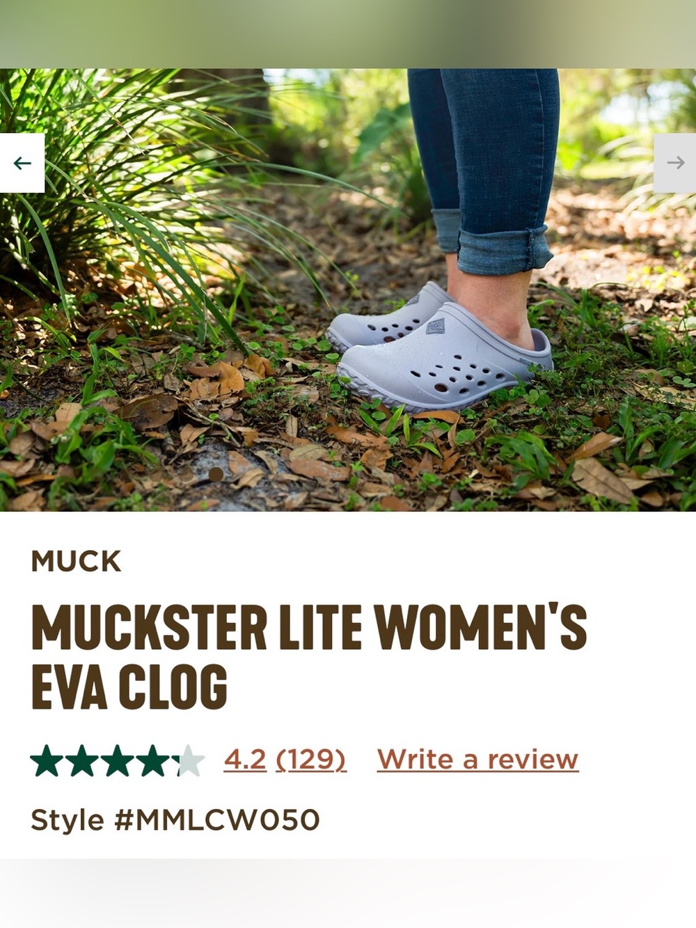 Mukluk Muckster II 2 Lite Eva clog NEW 8 gray/periwinkle
